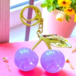 NEW Glass Marble Pastel Lilac Cherry Charm